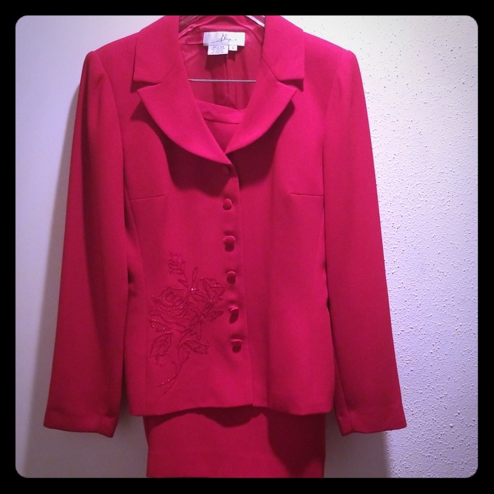 Red 2 Piece Suit